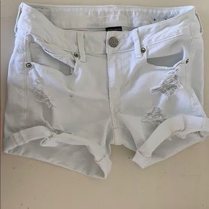 white stretchy shorts